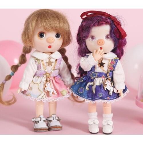 1 set of ob11 doll clothes dress strap skirt shirt 1 / 12bjd doll clothes set obitsu11 mini salon GSC elemental toy accessor