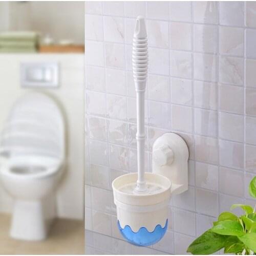 1PC PP Plastic Toilet Brush Holder Bathroom Accessories Bathroom Holder with Strong Suction Cup Toilet Brush KP 014