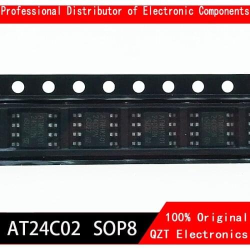 10pcs/lot AT24C02 24C02 SOP8 EEPROM memory SMD
