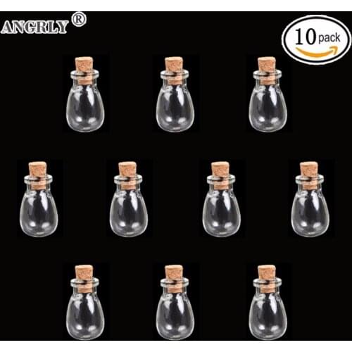 10 Pcs Mini Glass Bottles Cut Stopper Glass Bottles With Cork Little Bottles Gift tiny Jars Vials Manual Wholesale Supply