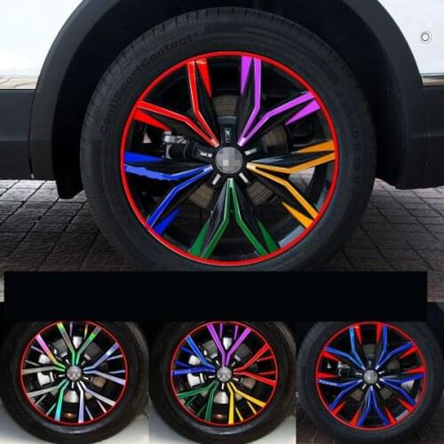 19 Inch Red Blue Green Laser Silver Purple Gold Carbin Fibre Decorative Wheels / Rims Stickers For Volkswagen Tiguan 2017 BA089A