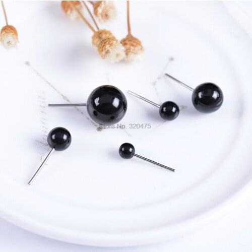 200set 100pcs 4/5/6/8/10mm 5Size Doll Transparent Eye Material Needle Type Black Bean Eye Handmade DIY Material