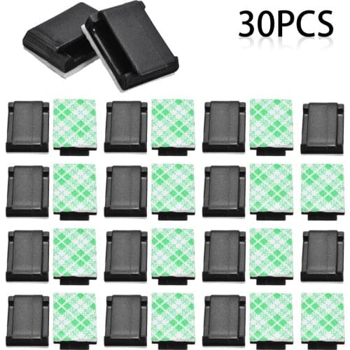 30pcs Self-adhesive Cable Clips Organizer Line Cable Clip Buckle Clips Ties Fixer Fastener Holder Supplies