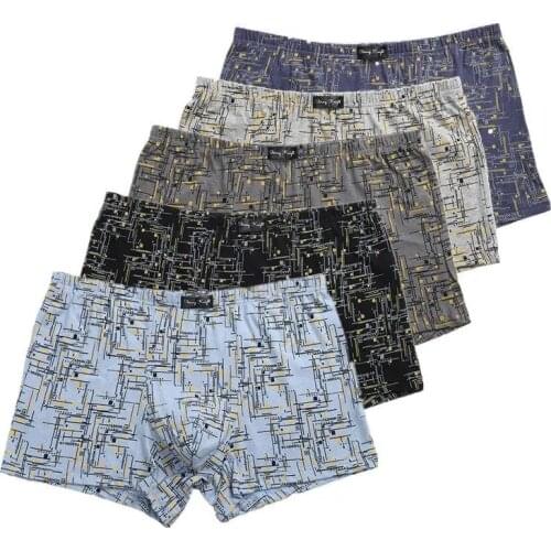4pcs/Lot Mens Underwear Mens Cotton Boxer Pants Youth Print Loose Fatty 110KG Boxer Shorts Mailbag