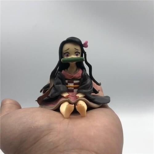 Anime Figure Demon Slayer Kimetsu No Yaiba Kamado Tanjirou Kamado Nezuko Cute Toys for Kids Collectible Model PVC Doll