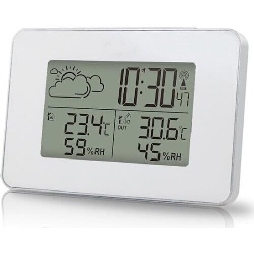 Wireless Weather Forecast Alarm Clock LCD Digital Screen Outdoor Home Weather Forecast Sensor Clock with Barometer