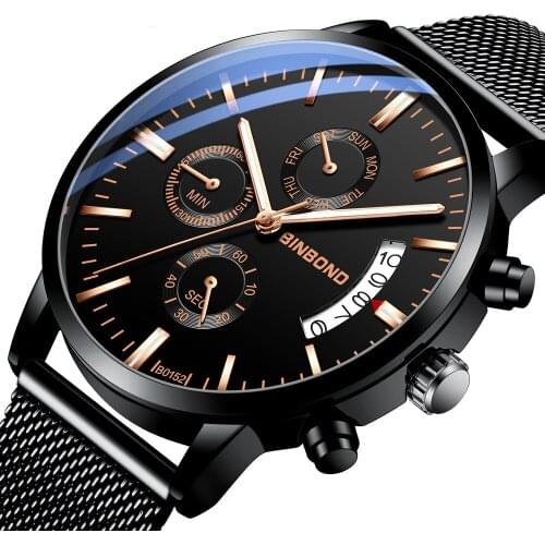Top Brand Luxury Mens Watches Chronograph Quartz Watch Men Stainless Steel Waterproof Sports Clock Watches Business Reloj Hombre