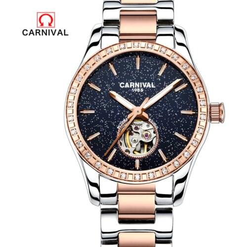 2018Carnival Luxury Women Watches Sapphire Star Waterproof Watch Woman Luminous Automatic Mechanical Watch Relogio Feminino