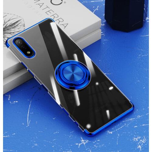 For Sony Xperia 1 10 iii III Ace2 Ace 2 6D Clear Plating Case Magnet Finger Ring Stand Holder Soft Shockproof Cover Capa Fundas