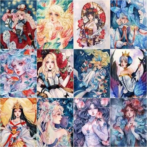 CHENISTORY Coloring By Number Girl Kits Home Decoration For Adult Children Painting Figure Drawing On Canvas Handpainted Art Gif