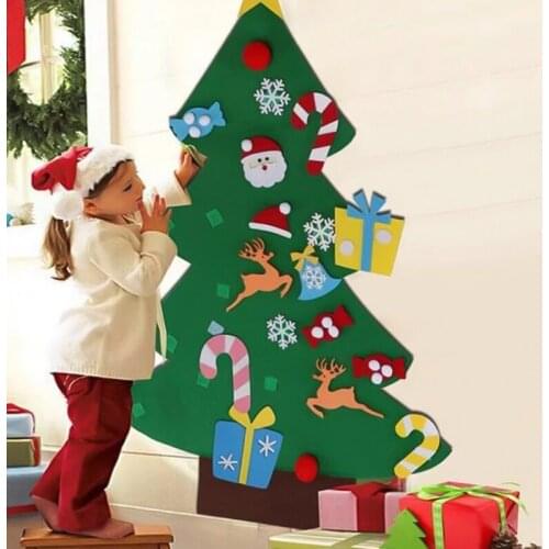Kids DIY Felt Christmas Tree Christmas Decoration for Home 2022 New Year Gifts Christmas Ornaments Santa Claus Xmas Tree Navidad