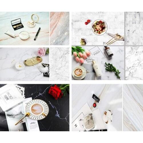 BEIPOTOMarble photography backdrop small size wood flower floor photo background Food Jewelry Mini Items studio props vinyl 2PCS