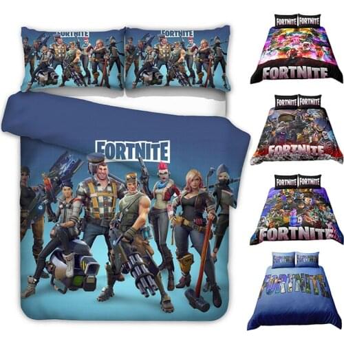 2/3pcs set Fortnite Series Home Textile Duvet Cover Pillowcase Suit Game Figure Model Pattern Childrens Christmas Gift