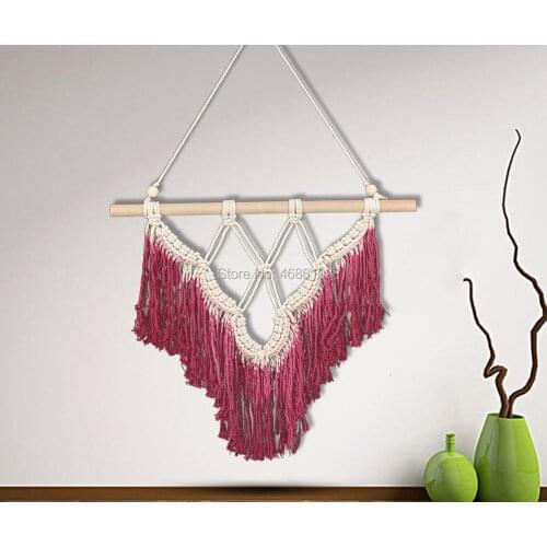 Red Bohemian woven tapestry 70x50cm Wall Art Wedding Home Decor Handmade Wall Hanging tapestry nordic art for Parlour corridor