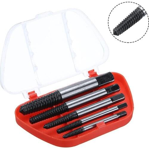 5pcs/lot Damaged Screw Extractor Set Alloy Steel Bolt Stud Broken Screw Remover Speed Out Tools Kit