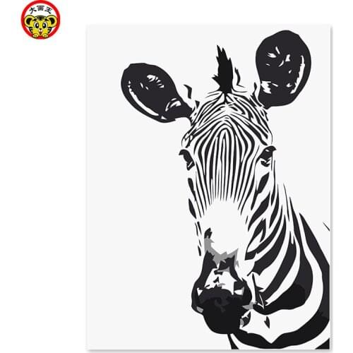 Painting by numbers art paint by number Digital painting zebra simple to color himself Black and White Customizable large size