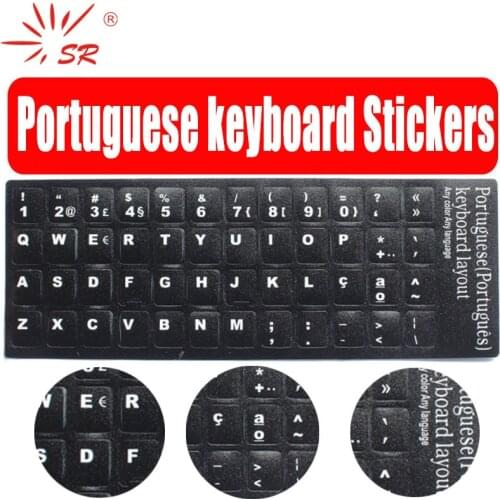 SR Portuguese 3 Colors Matte Silver Keyboard Sticker Protective Film Layout Button Letters for PC Computer Laptop Accessories