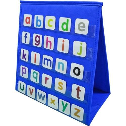 Table top Pocket Chart Classroom, Double-Sided & Self-Standing Tabletop/Desktop Pocket Chart, Standard Pocket Chart Centers