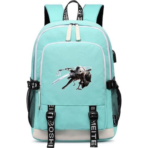 NieR:Automata Game Laptop Backpack Girls School Bags Large Bookbag YoRHa Type A No. 2 Women Travel Bagpack Cartoon Shoulder Bags