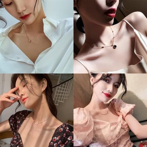 CANZE 2021 Korean New Necklace Titanium Steel ins Rome Fashion Simple Pendant Woman Necklace Jewelry