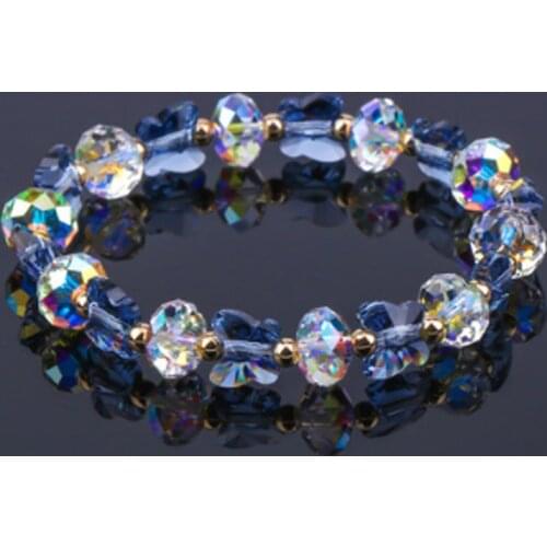 New Fashion Colorful AB Butterfly Crystal Beaded Bracelets For Women Sweet Temperament Handwork Bracelets Charms Jewelry Making