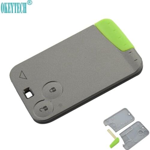 OkeyTech 2 Buttons Replacement Remote Car Key Card Shell Case With Blade For Renault Laguna 2 clio 3 Espace auto Smart Card Key