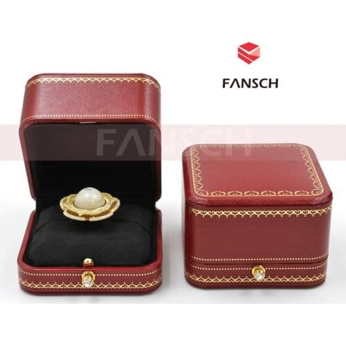 Wholesale European Fashion Ring Box Black/Red High Quanlity Wedding Gift Storage Boxes American Style Ring Case B011