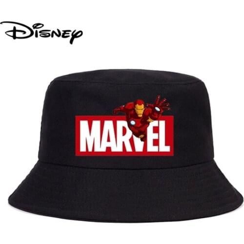 Disney Marvel iron Man Men Women Bucket Hat Autumn UV Protection Cap Panama Outdoor Sun Street Headwear Cartoon Fisherman Cap