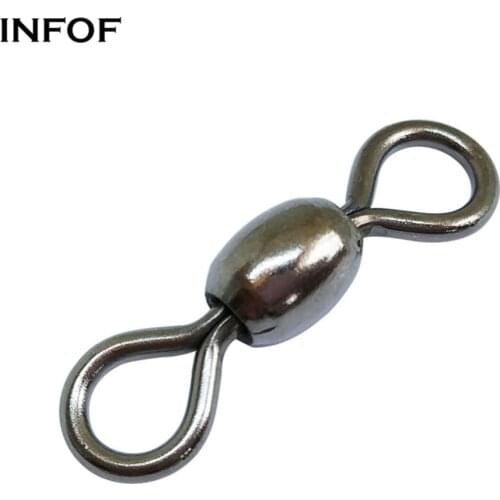 INFOF 100 pieces/lot Fishing Swivel Crane Swivels Stainless Steel Fishing Connector Saltwater Terminal Tackle