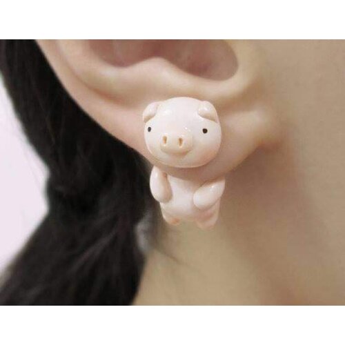 TTPAIAI 30 Polymer Clay Cute Pig Earrings For Women Girls Fashion Jewelry Handmade 3d Kawaii Animal Stud Earrings Kids Gift