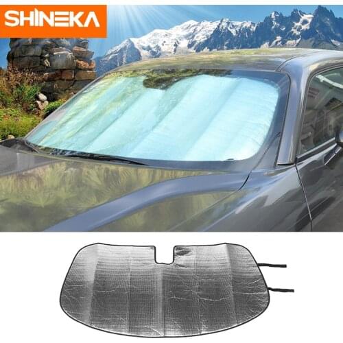 SHINEKA Sun Visor For Dodge Challenger 2009 Up Car Front Windshield SunShade Cover Anti UV Protect Shade For Dodge Challenger