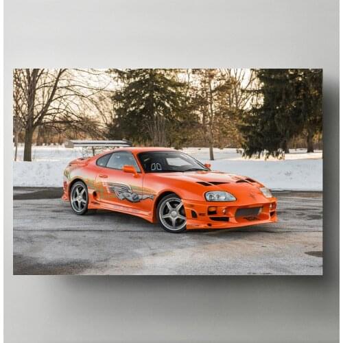 Modern Art Print Poster Toyotas Supra Fast Movie Orange Racing Cars Wall Picture Canvas Painting Living Room Decor