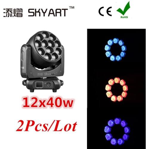 12x40w RGBW 4in1 Wash Beam Led Moving Head Lights For Stage Equipment Set