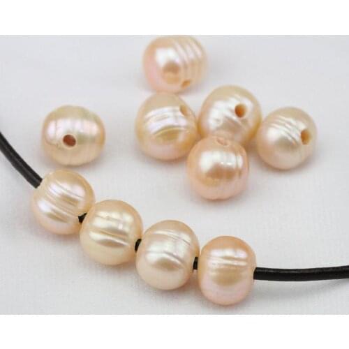 Unique Pearls jewellery Store,10-11mm Pink Potato Round Freshwater Pearl Loose Beads,10pcs/lot
