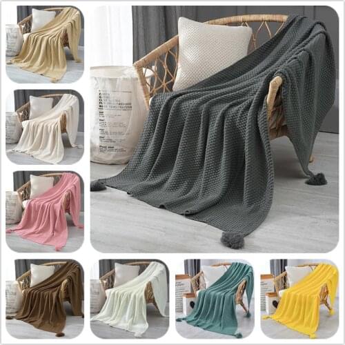 American Pastoral Style Knitted Blanket Sofa Throw Blanket Fine Wearable Blanket Cover