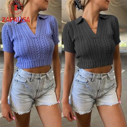 ZAPALISA Women's Knitted T-shirts