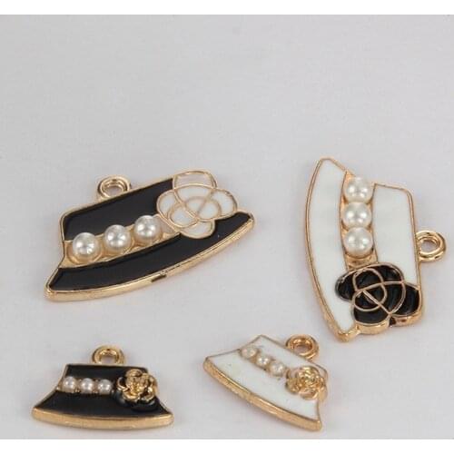 10pcs Pearl Cap Girl Lady Floating Enamel Charms Alloy Pendant for necklaces/bracelets DIY Female Jewelry Accessories YZ411