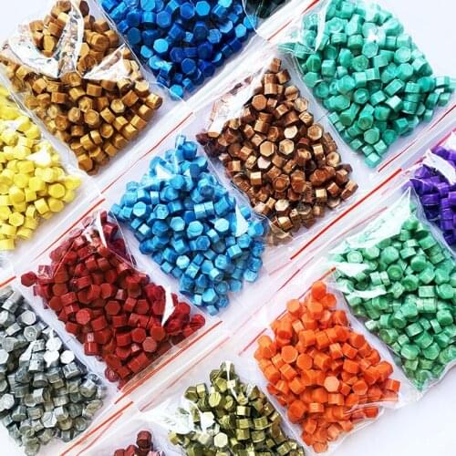 120Pcs/Bag Retro Wax Seal Colored Wax Beads for Envelope Letter Wedding Invitation Scapbooking Octagon Sealing Stamp Candle dye