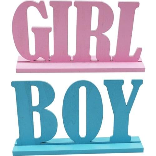 203F Baby Hundred Days Party Gender Display Decoration Desktop Ornaments Creative Wood Statues Home Desk Craftwork Bedroom Decor