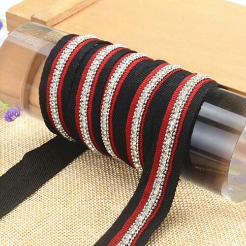 5 Yards/Lot Black Red Beaded Lace Mesh Trim Braid Silver Beaded Webbing Lace Accessories 3D Decorations Trousers Shoes Garment