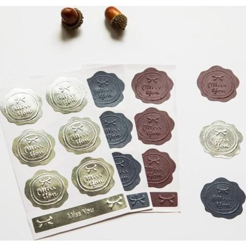50sets Creative Cute Seal Wax DIY Stickers Diary Album Scrapbooking Card Stick Label Decoration Stickers