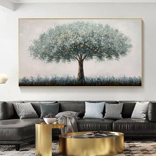 Abstract Fortune Tree Handmade Oil Paintings On Canvas Large Salon Decoration Mural Thick Texture Handpainted Wall Art Pictures
