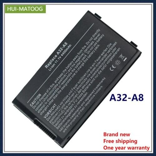 Laptop Battery A32-A8 for ASUS A8TL751 B991205 15G10N345800 90-NF51B1000 X80 F8S X81 f8 X81S N81V a8j Z99l A8000 11.1V 4400mAh