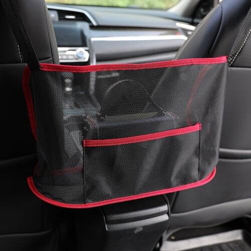 Car Net Pocket Handbag Holder Universal Multifunction Car Organizer Seat Gap Storage Mesh Pocket Interior Accessories Dropship