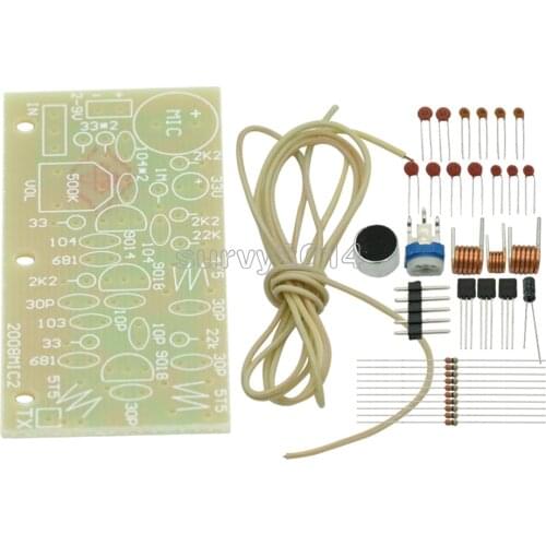 DC 1.5V-9V FM Wireless Microphone DIY Kit DIY Parts For Electronic Learning Kits 80MHz-108MHz
