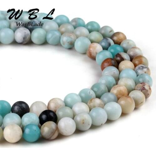 WarBLade Natural Stone Tourmaline Beads Amazonite Round 4 6 8 10 12 14mm Loose Beads For Jewelry Making DIY Bracelet