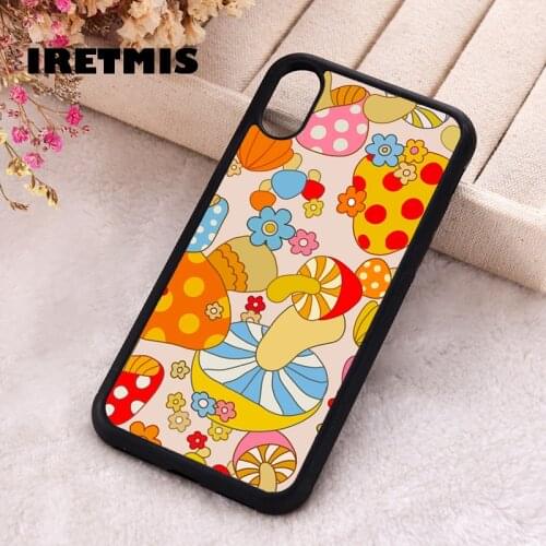 Iretmis 5 5S SE 2020 Phone Cover Case for iPhone 6 6S 7 8 Plus X Xs XR 11 12 Mini Pro Max Rubber Silicone Mushroom