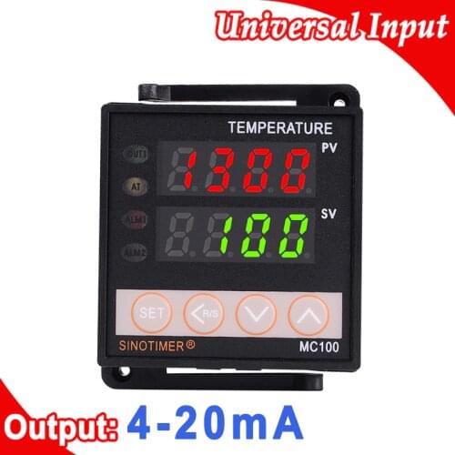 PID Digital Temperature Controller Regulator Thermocouple K or PT100 RTD Type Input, Current 4-20mA Output