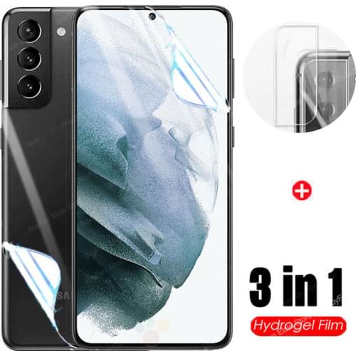 3 in 1 Hydrogel Film On For Samsung Galaxy S21 Plus Screen Protector Samsun S21+ S21 Ultra Camera Lens Protective Film Not Glass