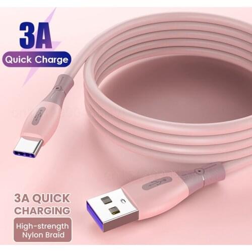 3A Type C Micro Soft Liquid Silicone Fast Charging USB Cable For Samsung Android MacBook Pro iPad Wired Data Cord 1.2M/1.8M